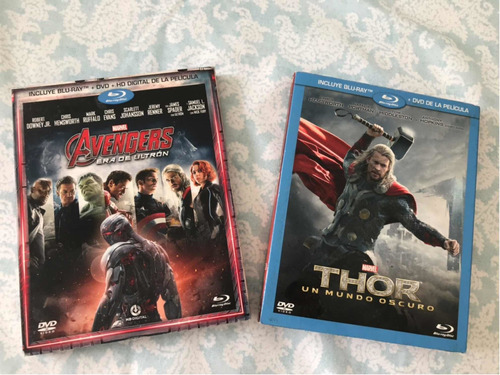 Películas Blu-ray Marvel Thor Un Mundo Oscuro Y Avengers