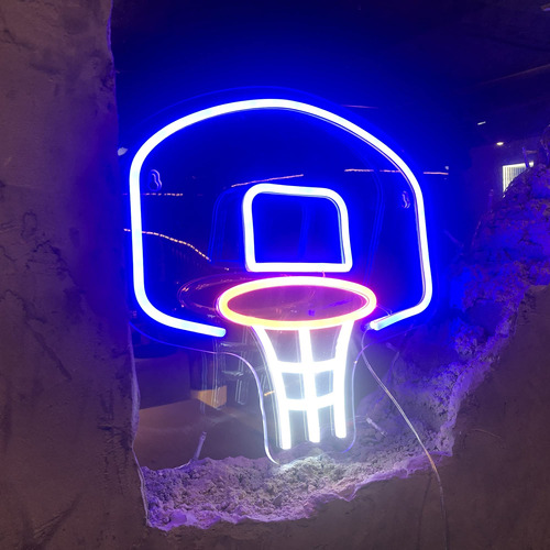 Letrero Neon Aro Baloncesto Para Decoracion Habitacion Pared
