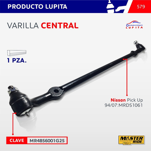 Varilla Central Nissan D21 4x2 86-94 ,pickup 4x2 94-08 94-01