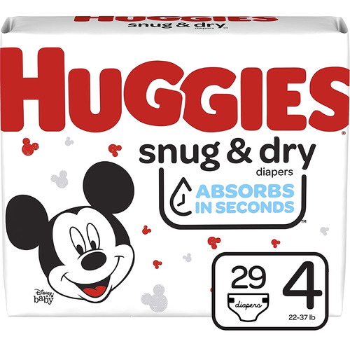 Huggies Snug & Dry Baby Dagues, Tamaño 4, 29 Ct