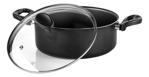 Panela Cozillar Caçarola Teflon 24cm 4.2l Com Tampa Cor Preto