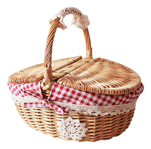 Xd . Cesta De Picnic De Mimbre Rústico Cesta Tejida De