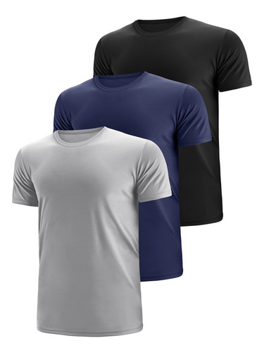 Paquete De 3 Camisetas Deportivas Para Hombre, De Secado Rap