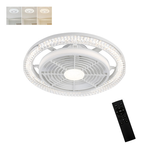 Ventilador De Techo 200w,luces 3 Colores 3 Velocidades