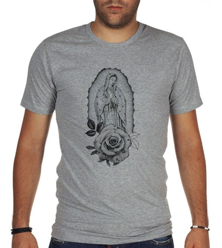 Remera De Hombre Virgen De Guadalupe Dibujo Religion