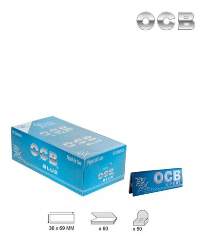 Imagen 1 de 4 de Ocb Blue X-pert | Rolling Paper | 50 Unidades 60 Hojas