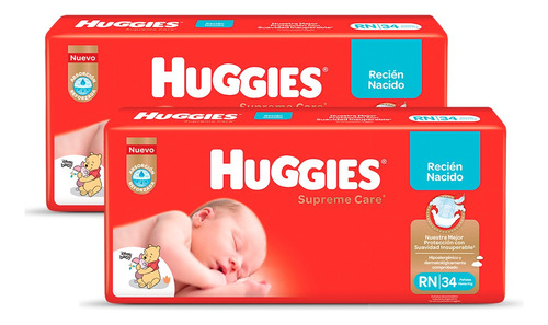 Pañales Huggies Supreme Care Megapack Rn P Pack X 2