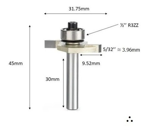 Fresa T Serrinha Debrum Com Rolamento 6mm X 5/32 ( Perfil T)