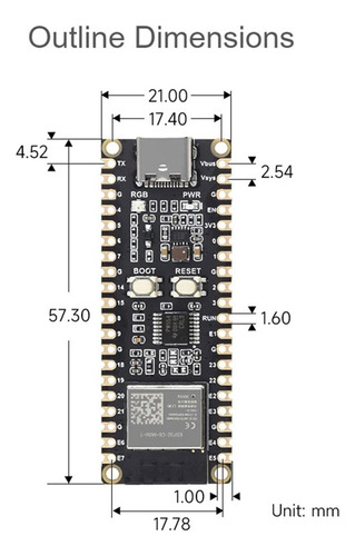 Microcontrolador Wifi 6 De La Placa De Desarrollo Esp32-c6-p
