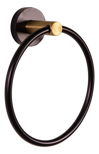 582767-bgd Kelton - Anillo De Toalla Negro Mate Y Oro Satina