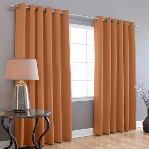 Cortinas Blackout Melocotton - Color SHEDRÓN - 275cm de Ancho X 215cm de Alto En 2 Páneles - Aislamiento Térmico , Reduce el Ruido Exterior , Cortinas Opacas con Ojales , Lavable en Casa