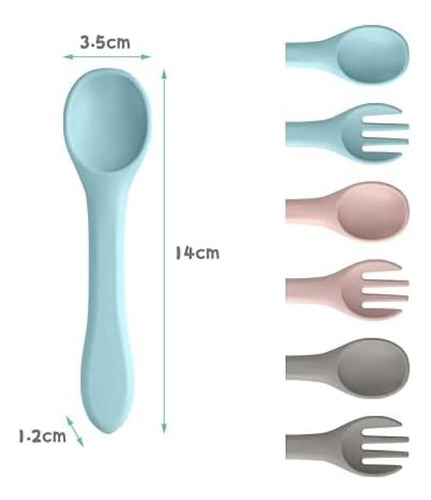 Vicloon Juego De Cuchara Y Tenedor De Silicona Para Bebé, Ju