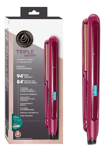 Plancha Alisadora Cerámica Cabello Antifrizz Control Digital