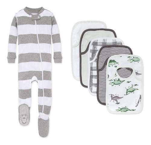 Burt's Bees Baby Conjunto De Pijama Y Baberos Unisex Con Cre