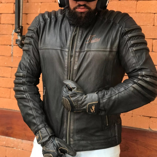 casaco couro moto