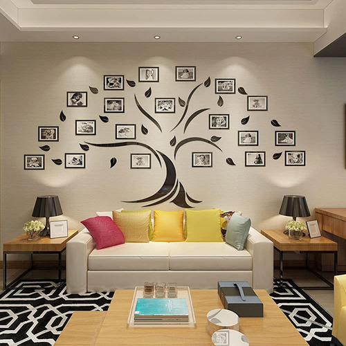 Vaabee Family Tree Wall Decor Acrylic 3d Diy Mirror Stick
