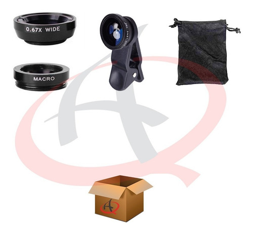 10 Unid Kit Clip Lentes 3x1 Fisheye Macro Universal Clip Len