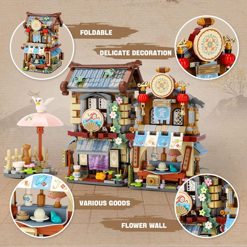 Qlt Chinese Street View Story Store Mini Building Blocks, Mo