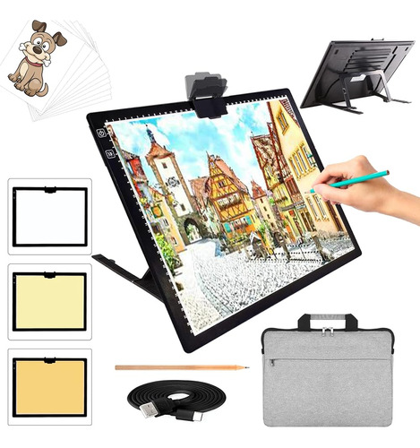 A3 Led Light Pad Con Bolsa De Transporte, Tablero De Luz Rec