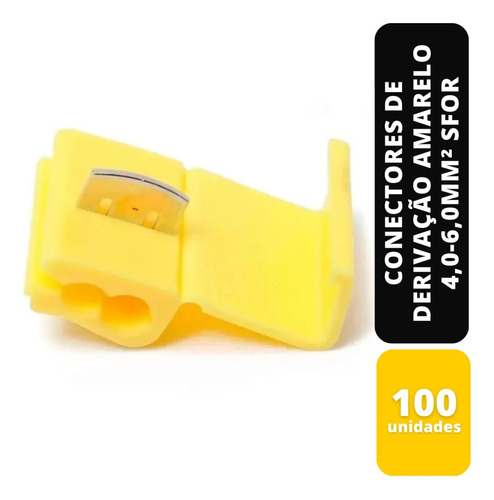 Kit C/100 Conectores De Derivação Amarelo 4,0-6,0mm² Sfor