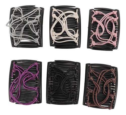 Pack De 6 Peinetas Elásticas Con Doble Clip Para Mujer