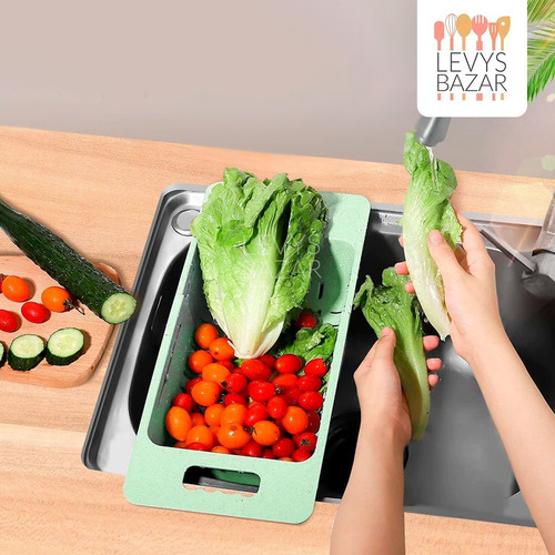 Escurridor Extensible Para Pileta De Cocina Bacha Ideal Frutas Verduras Multiuso De Plastico 48x21cm Levysbazar