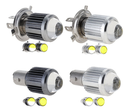 Foco Proyector Hiper Led Lupa Bicolor Motocicleta H4 Ba20d