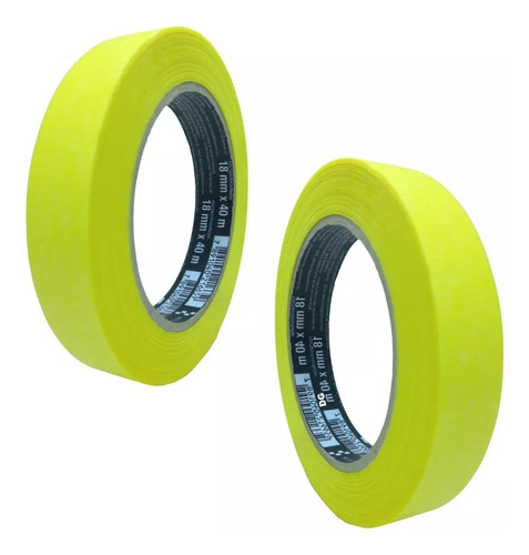 Fita Automotiva Crepe Amarela 18mm X 40m 3m Kit 20 Rolos