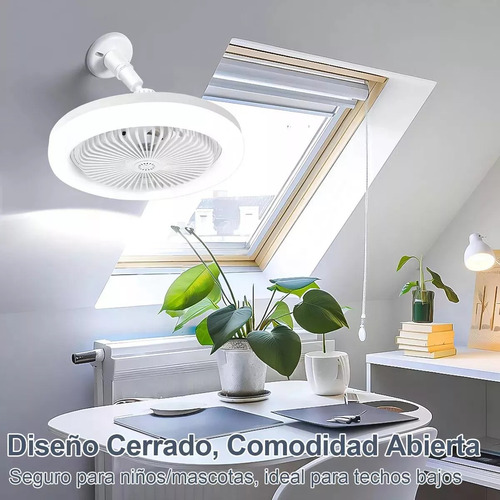 Ventilador De Techo Modernos Con Luz Y Control Remoto 25 Cm 60hz Blanco Blanco Plástico
