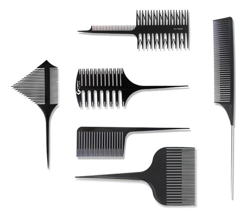 6pcs Pente Funil Pra Mechas Luzes Tintura Cabeleireiro Salão