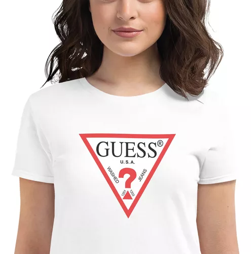 Playera Guess Mujer Logotipo Guess Triangulo, Tshirt Guess