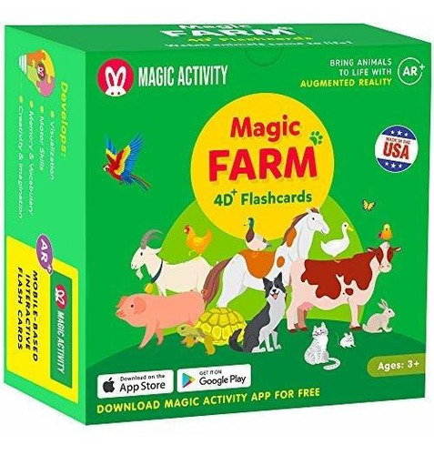 Magic Farm 4d Flash Cards Para Niños: Los Animales Cobran Vi