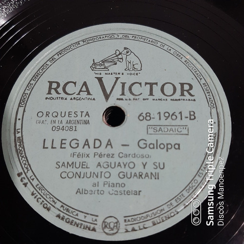 Pasta Samuel Aguayo Y Su Conj Guarani Rca Victor C164