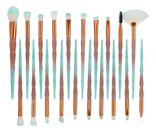 Unicorn Eye Brush Set De Gradiente Diamante Café Verde