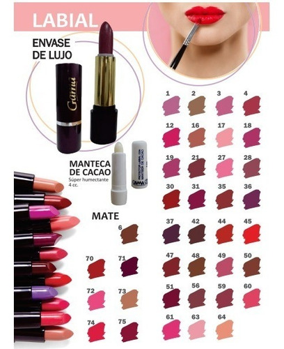 Imagen 2 de 3 de Labial De Lujo Gama X 2g