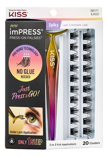 Pestañas Impress Kit Spiky C/ Aplicador Kiss