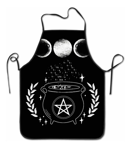Wicca   Pentagram Triple Moon Delantal Tema Cocina Chef...