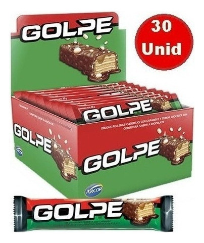 Oblea Galletas Golpe Caramelo Cereal Con Chocolate 30 Unidad