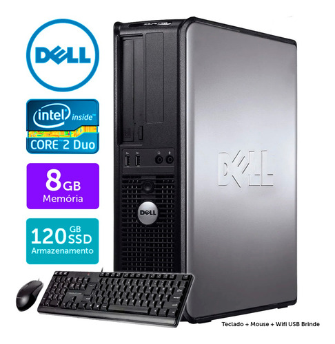 Imagem 1 de 5 de Computador Completo Dell Int C2duo 8gb Ssd120 Brinde