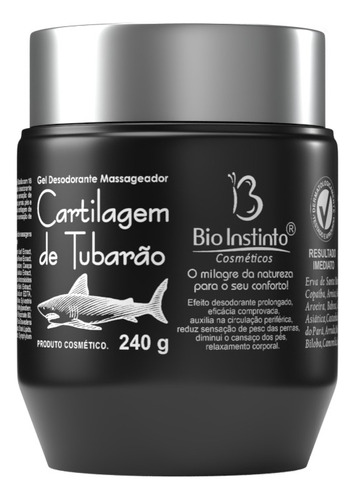 Cx 12 Gel Cartilagem De Tubarão 18 Ervas Bio Instinto Frasco