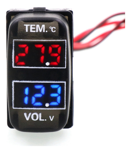 Voltímetro Digital Para Automóvil, Medidor De Temperatura, 2