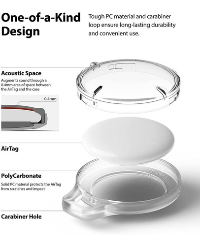 Imagen 3 de 9 de Ringke Funda Delgada Compatible Con Apple Airtag