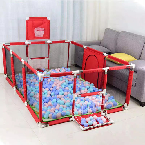 Corral Seguridad Bebes Con Aro De Básquet 180cm Color Rojo