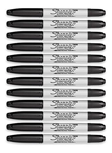 Sharpie Fina - Ultra Fino Twin Tip Marcador Permanente, Negr