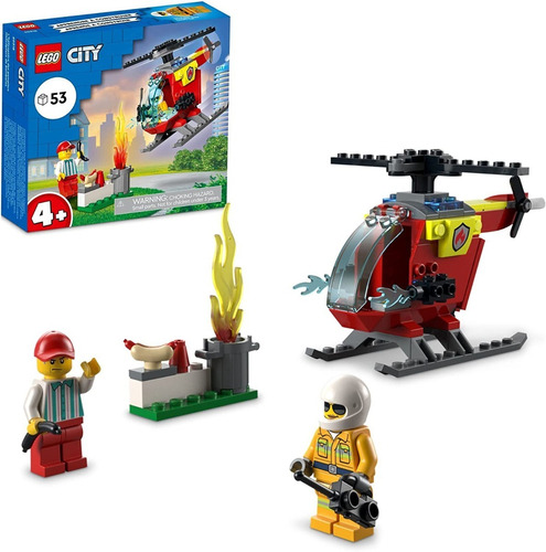 Kit De Construcción Lego City Helicóptero De Bomberos 60318 Cantidad de piezas 53
