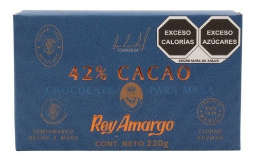 Chocolate Para Mesa Rey Amargo Selec Suprema 42% Cacao 220gr