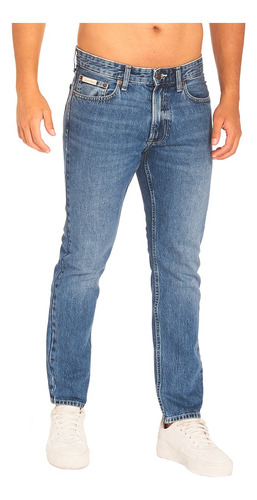 Pantalón Jean Calvin Klein Slim Con Bolsillos Para Hombre 