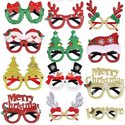 Lentes De Navidad Para Decoración De Fiesta, 12 Piezas