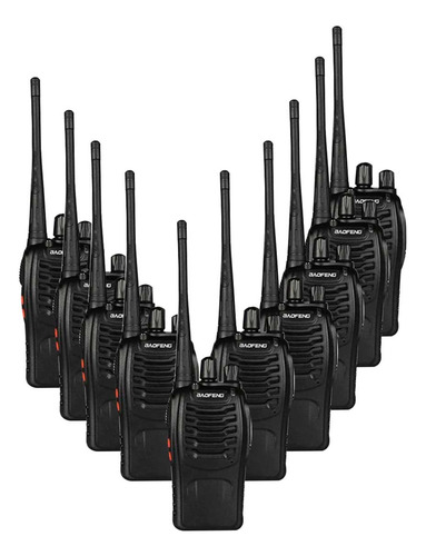Kit 10 Walkie Talkie Radio Comunicador 888s Link Bits