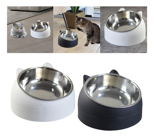 2 Comederos Para Gatos, Cuencos Protectores Para El Negro
